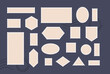 Postal mark different shape set. Postage stamps blank frames ragged ornamental edges