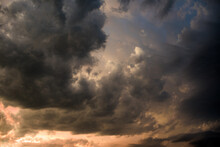 Low Angle View Of Stormy Clouds Seen In Sky