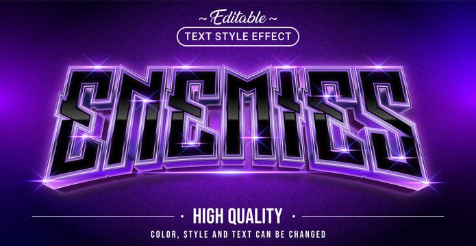 Editable text style effect - Enemies text style theme.