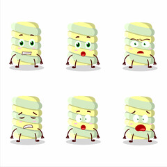 Wall Mural - Character cartoon of yellow marshmallow twist with scared expression