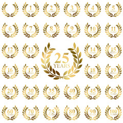 Wall Mural - Vector laurel wreath collection for jubilee 
