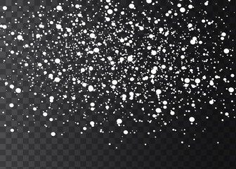 Wall Mural - Vector snowfall isolated. Winter background. Snow overlay illustration. Snowflakes and ice.