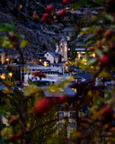 Fototapeta Konie - Canillo town in Andorra at night