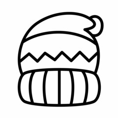 Wall Mural - hat winter warma wool single isolated icon with outline style