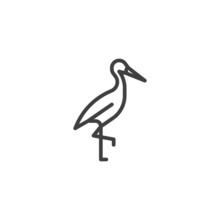 Stork Bird Line Icon