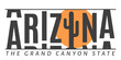 Arizona The Grand Canyon State slogan text with palm tree for t-shirt graphics, fashion prints, posters and other uses