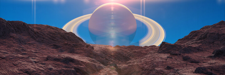 Wall Mural - alien planet landscape