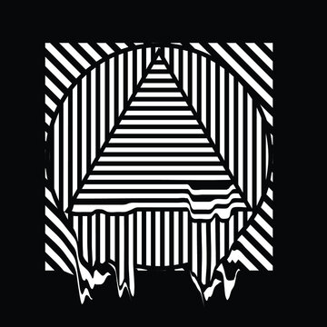Glitch distorted geometric shape . Minimal art design . Destroyed melting logo . Trendy defect error shapes . Glitched design element .Broken effect .vector 