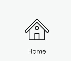 Poster - House vector icon. Editable stroke. Symbol in Line Art Style for Design, Presentation, Website or Apps Elements, Logo. Pixel vector graphics - Vector