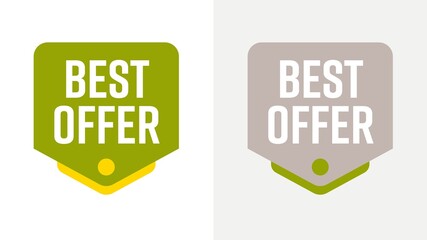 Sticker - Best offer pointer, web push button isolated set