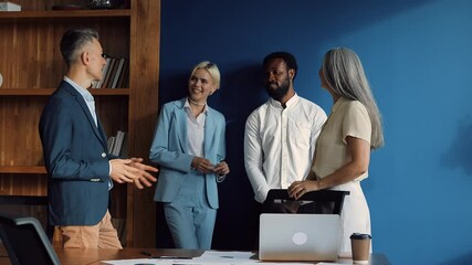 Wall Mural - Multiethnic business people working in a start up office