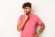 © Asier - Young mixed race man isolated on grey background keeping a secret or asking for silence.