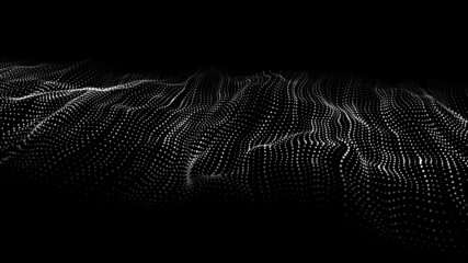 Poster - Wave of particles. Technology background concept dynamic wave Vector illustration. Futuristic point wave.