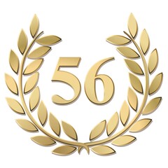 Wall Mural - 3D gold laurel wreath 56 vector isolated on a white background