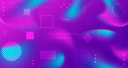 Poster - Abstract gradient futuristic shape pattern with geometric style template. Overlapping for creative style background. Illustration vector