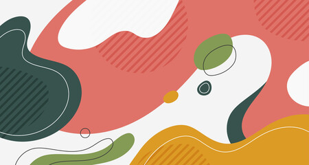 Poster - abstract minimal colorful liquid shape of organic design template. overlapping for artwork of doodle