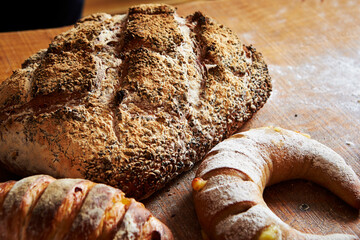 Wall Mural - Fermented Rye Bread and Whole Wheat Bread