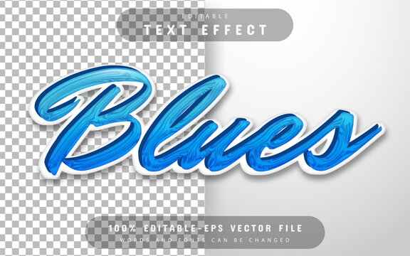Blue text effect editable