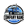 Premium trucking company ready made logo. 18 wheeler semi truck logo vector. Best for trucking and freight related industry