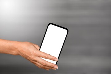 Sticker - Mobile phone or cell phone being held showing the blank screen