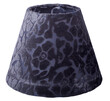 classic empire cone bell shaped tapered lampshade with velvet floral pattern on a white background isolated close up shot 
