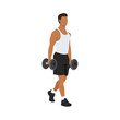 Man doing Farmers walk. carry exercise. Flat vector illustration isolated on white background