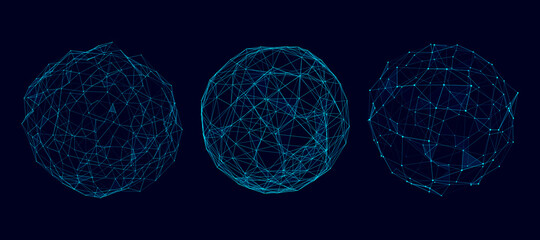 vector futuristic sphere of particles and lines. network connection big data. abstract technology ba