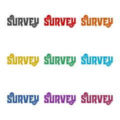 Canvas Print - Survey icon isolated on white background, color set