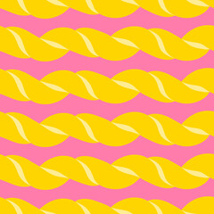 Wall Mural - Abstract colorful seamless curvy pattern - yellow and pink colors. Vector background.
