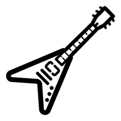 Wall Mural - Electric Guitar Flat Icon Isolated On White Background