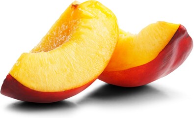 Poster - Fresh tasty ripe peach or nectarine fruit slices