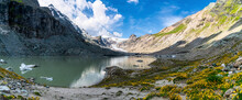 Pasterze Glacier Lake With Johannisberg Summit And Pasterze Glacier, Hohe Tauern National Park, Austria