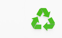 Green Recycling Minimal Icon Symbol In 3D Rendering Isolated On White Background