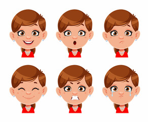 Sticker - Face expressions of cartoon woman