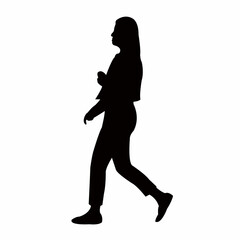 a woman walking body silhouette vector