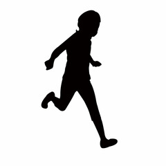 Canvas Print - a girl running body silhouette vector