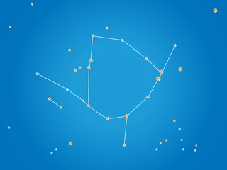 Wall Mural - ophiuchus constellation stars in outer space. zodiac sign ophiuchus constellation lines. vector illu