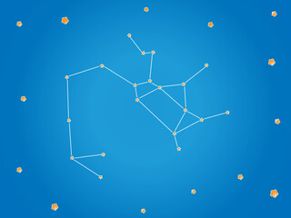 Wall Mural - sagittarius constellation stars in outer space. zodiac sign sagittarius constellation lines. vector 