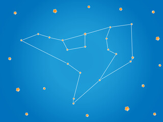 Wall Mural - ursa major constellations in outer space. zodiac sign ursa major constellation stars. vector illustr