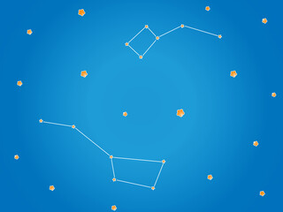 Wall Mural - ursa minor constellations in outer space. zodiac sign ursa minor constellation stars. vector illustr