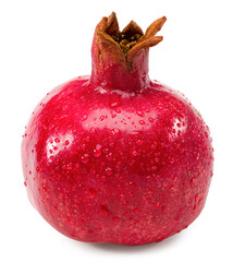 Wall Mural - single pomegranate isolated on a white background. clipping path