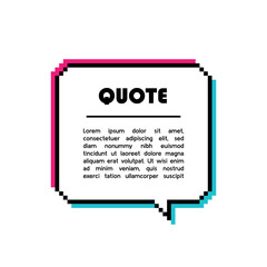 Fototapete - Geometric pixel glitch speech bubble. Glitch geometric texting dialogue boxe. Space for quote and text. Colored quote box speech bubble. Modern vector illustration