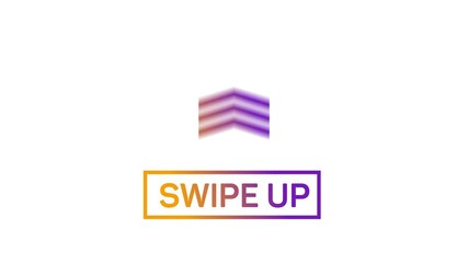 Poster - Swipe up, arrow up buttons colorful gradient. Alpha channel without background. Swipe up animation footage.