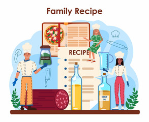 Wall Mural - pizzeria concept. chef cooking tasty delicious pizza. italian food