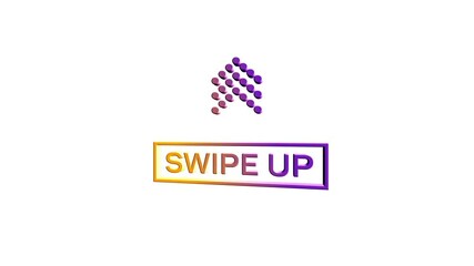 Leinwandbilder - 3d Swipe up, arrow up buttons colorful gradient. Application and social network icons, swipe up for advertising. Social media scroll arrows. 4K video animation with alpha channel