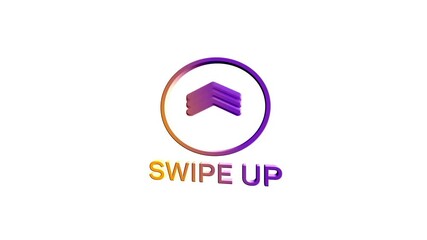 Leinwandbilder - 3d Swipe up, arrow up buttons colorful gradient. Application and social network icons, swipe up for advertising. Social media scroll arrows. 4K video animation with alpha channel