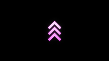 Leinwandbilder - Swipe up neon icon. Scroll arrow up drag button up social media interface action icon. Motion graphic. Swipe up animation footage.