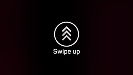 Leinwandbilder - Glitch Swipe up animation button. Application and social network icons, swipe up for advertising. Social media scroll arrows. 4K video animation with alpha channel