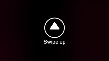 Poster - Glitch Swipe up animation button. Application and social network icons, swipe up for advertising. Social media scroll arrows. 4K video animation with alpha channel