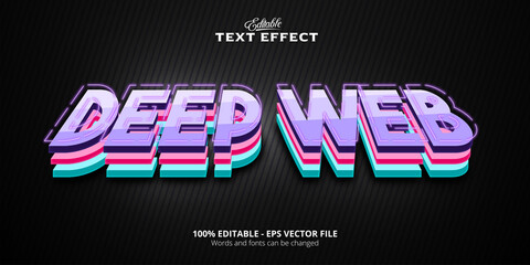 Wall Mural - Deep Web editable text effect, neon style